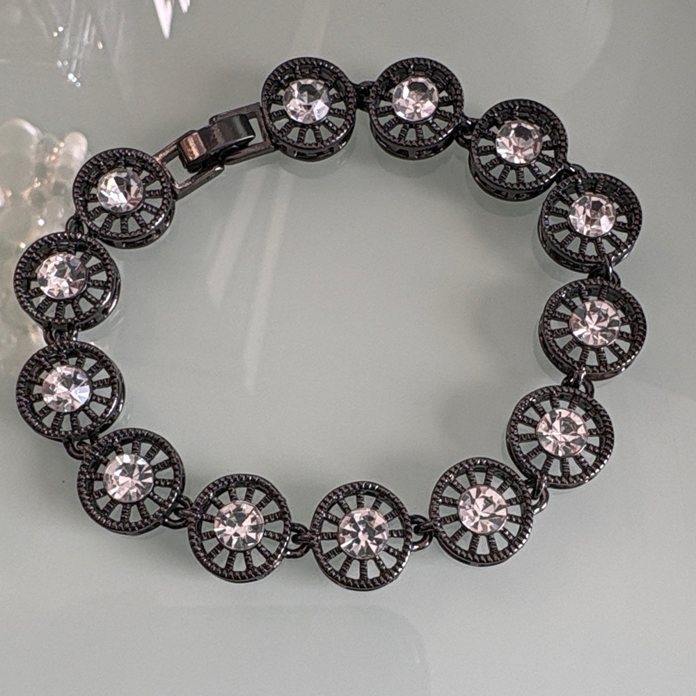 Park Lane Black and Silver Crystal Bracelet
